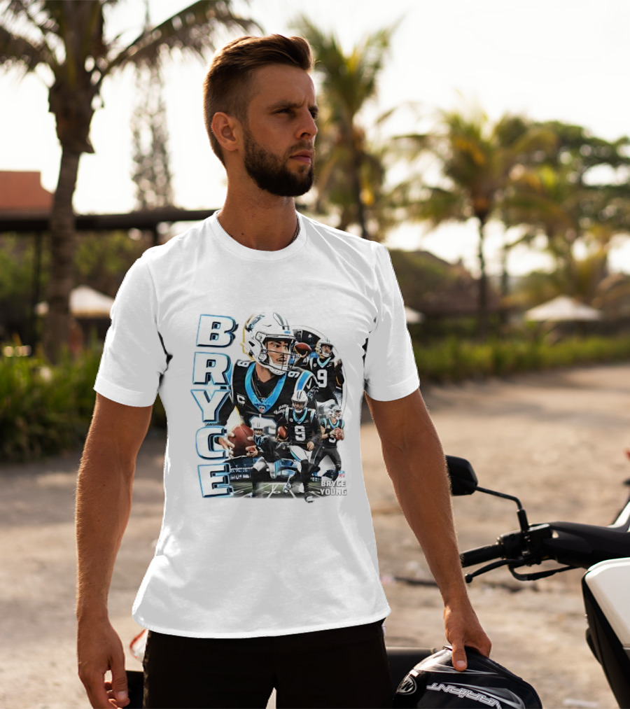 Bryce Young Carolina Panthers NFL Quarterback Football Collage T-Shirt