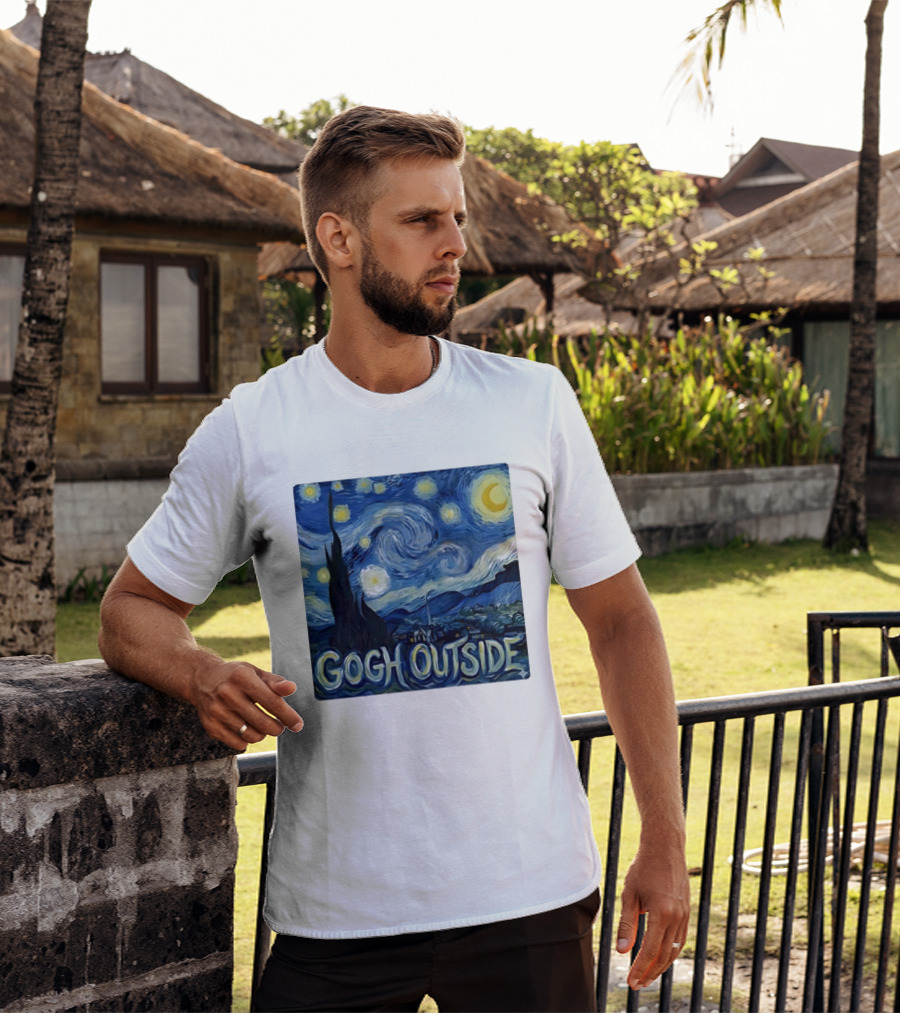 Gogh Outside Starry Night Van Gogh T-Shirt