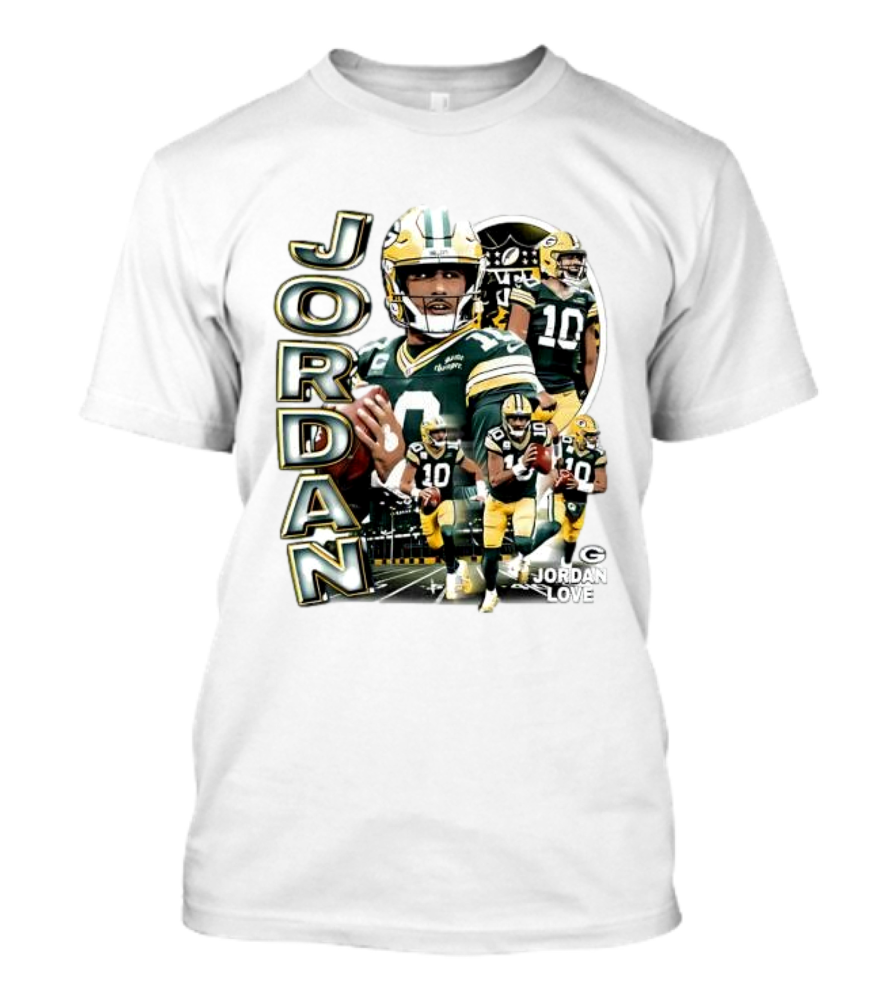 Green Bay Packers Jordan Love Player Montage T-Shirt