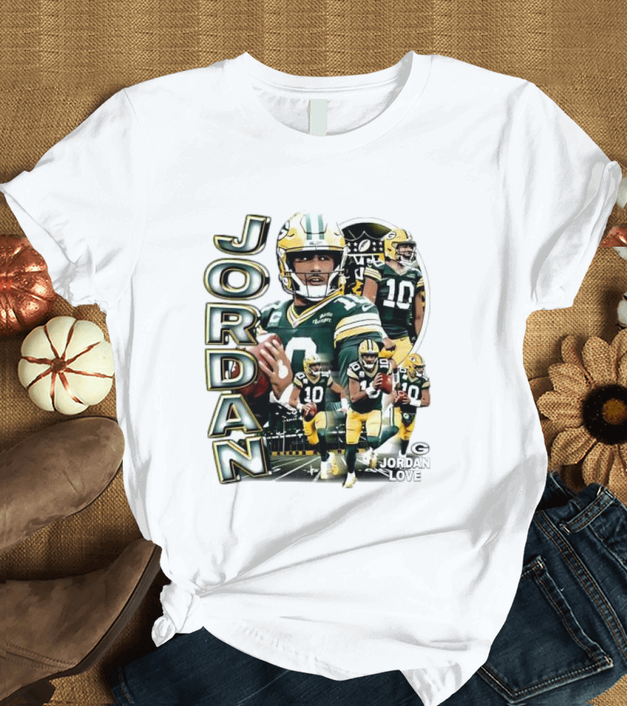 Green Bay Packers Jordan Love Player Montage T-Shirt
