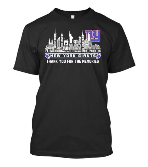 New York Giants Eli Manning Thank You For The Memories City Skyline T-Shirt