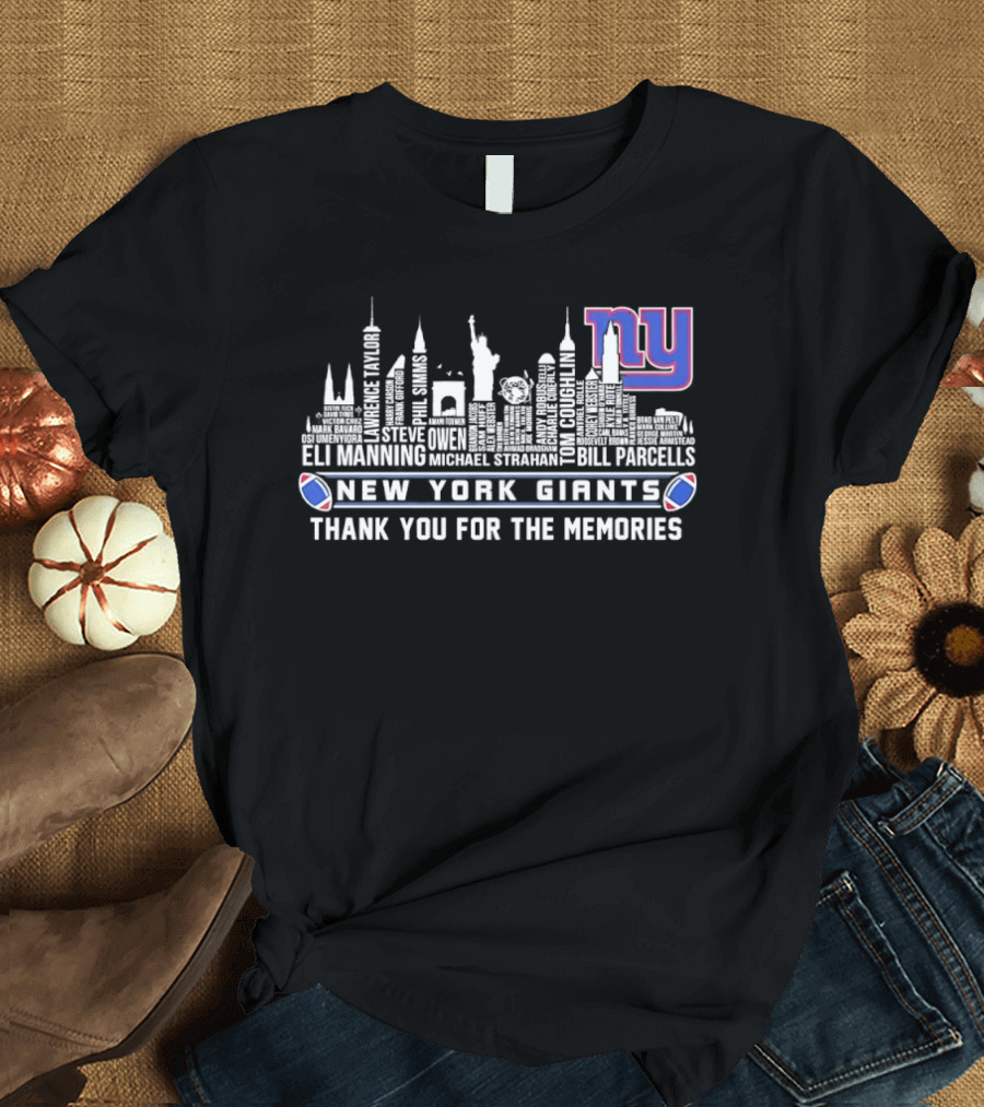 New York Giants Eli Manning Thank You For The Memories City Skyline T-Shirt