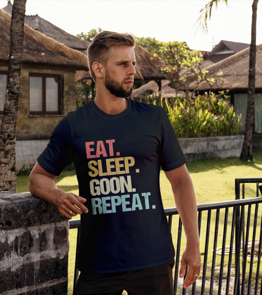 Eat Sleep Goon Repeat Retro Distressed Tees T-Shirt