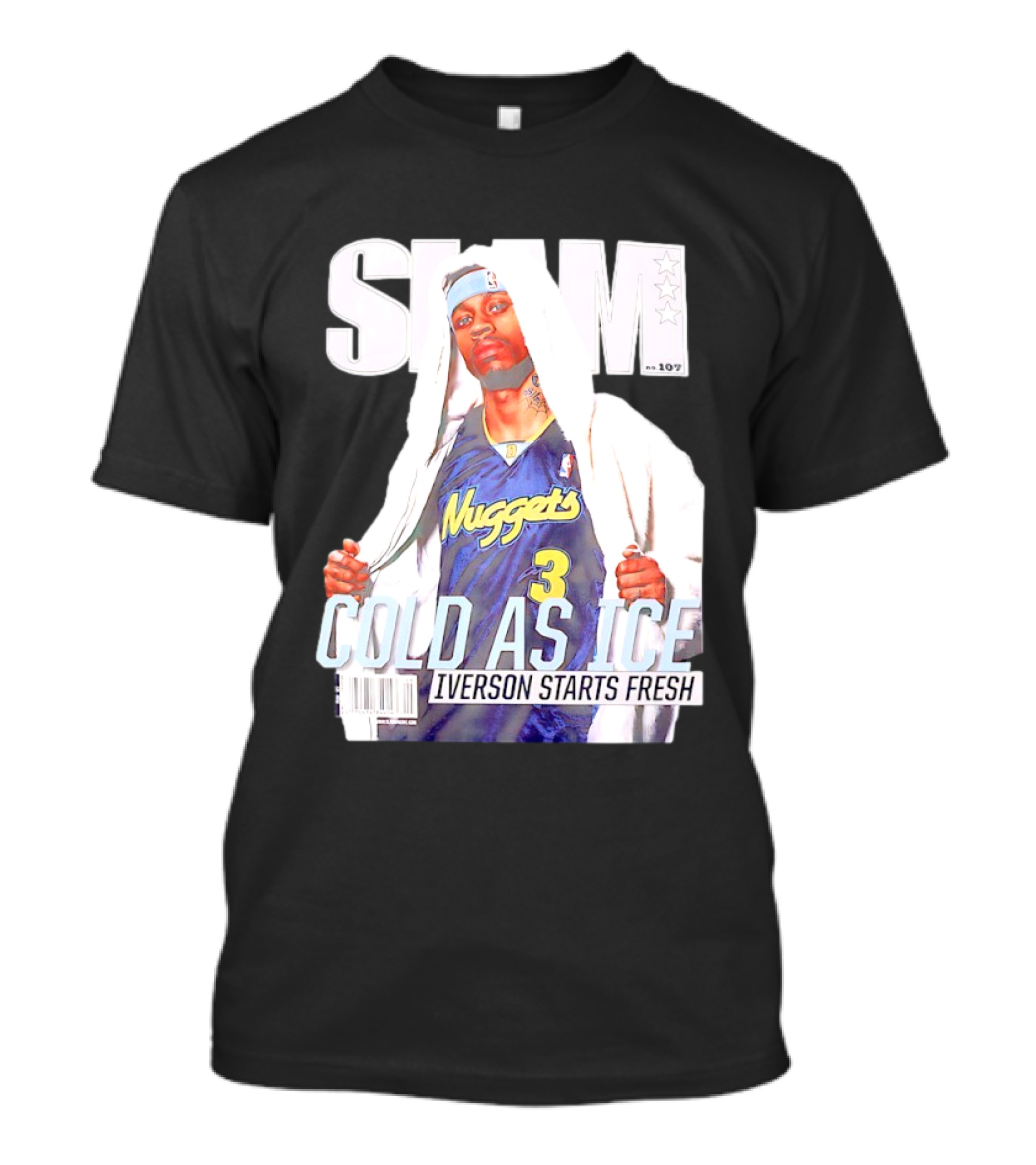 Slam Allen Iverson Cold As Ice Nuggets 3 Iverson Starts Fresh T-Shirt