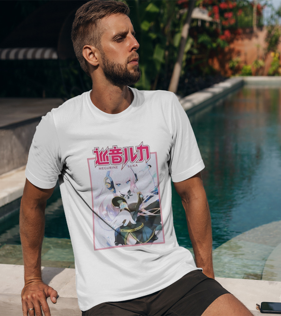 Megurine Luka Anime Vocaloid Headphones And Outfit T-Shirt