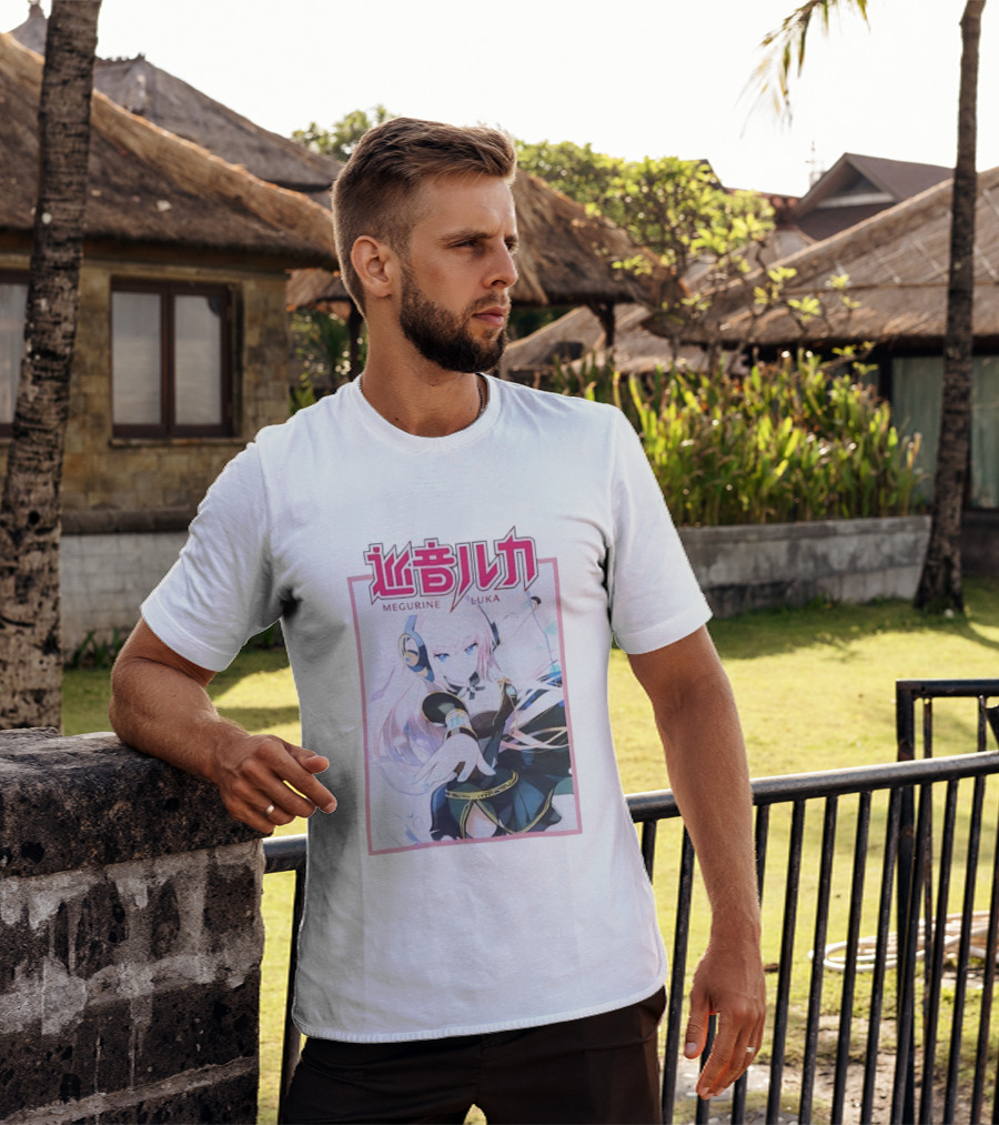 Megurine Luka Anime Vocaloid Headphones And Outfit T-Shirt