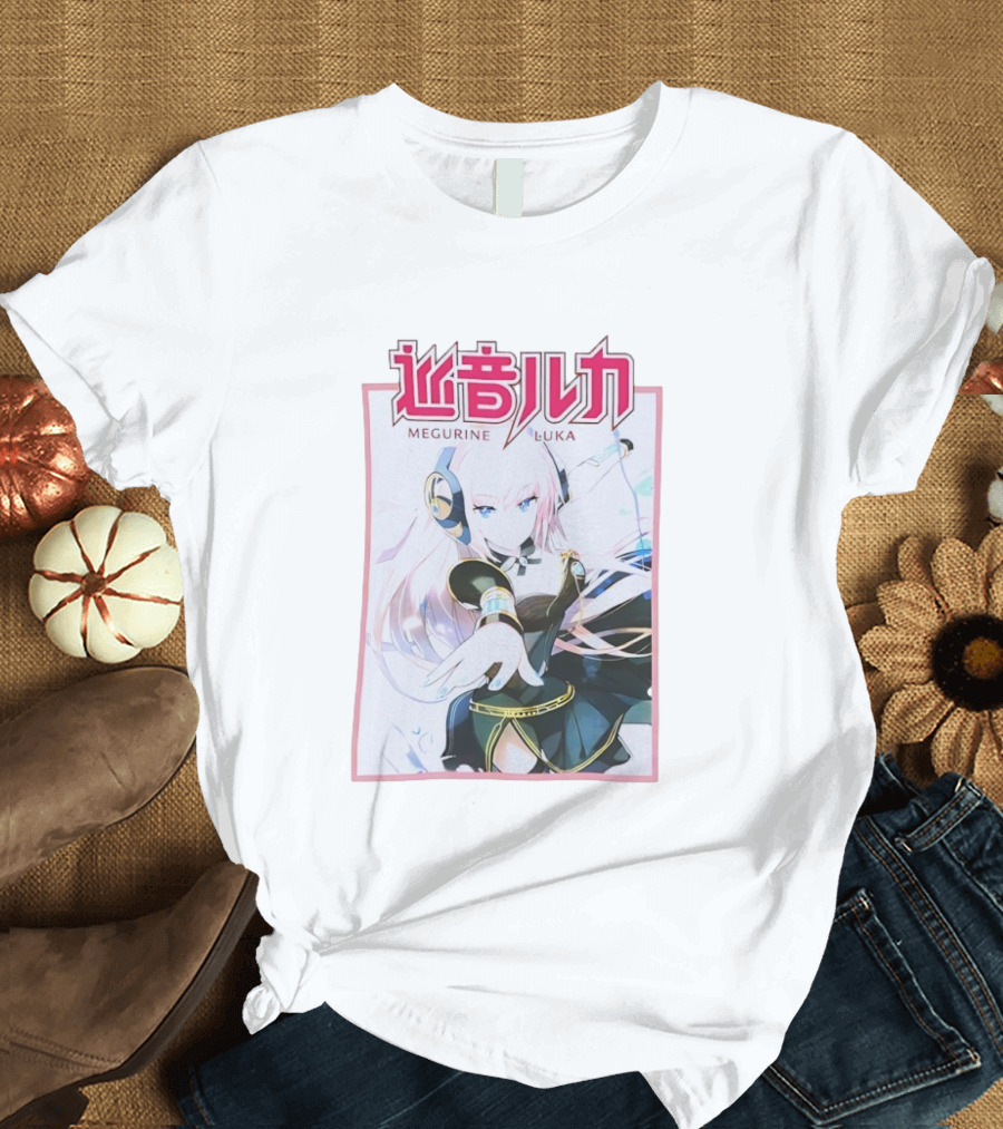 Megurine Luka Anime Vocaloid Headphones And Outfit T-Shirt