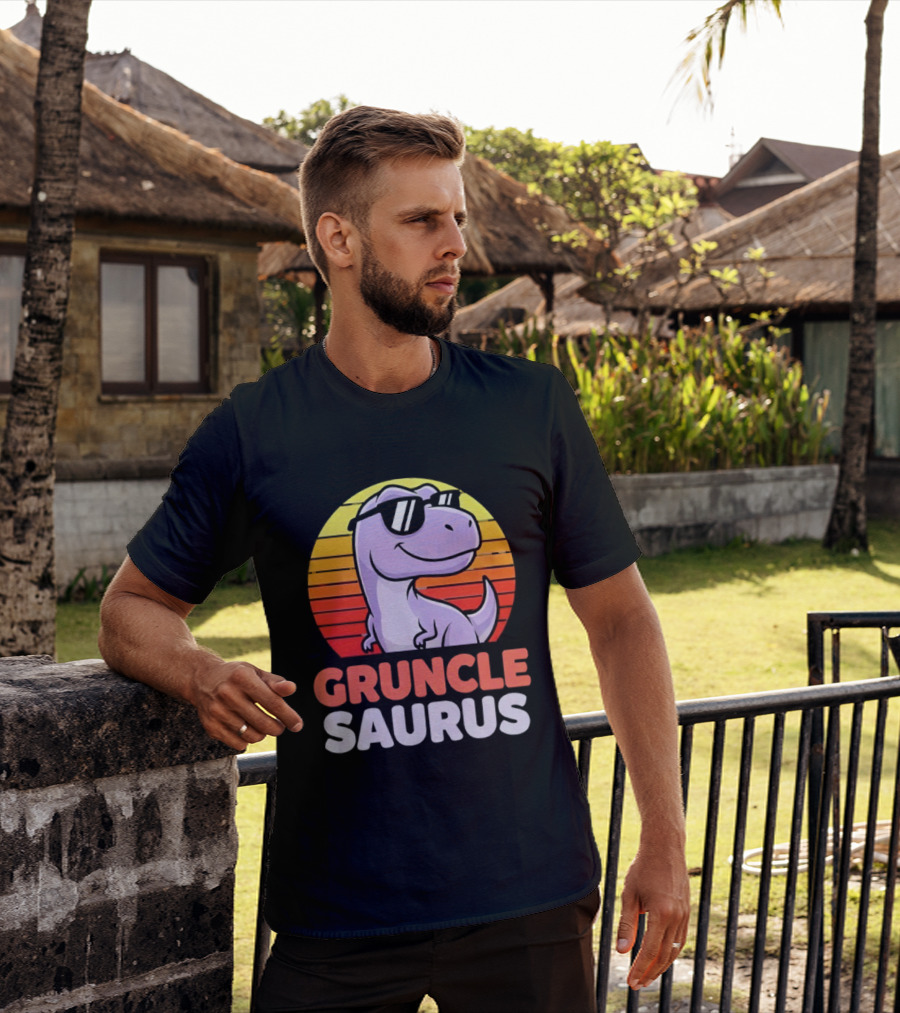 ```Gruncle Saurus Dinosaur With Sunglasses Retro Style``` T-Shirt