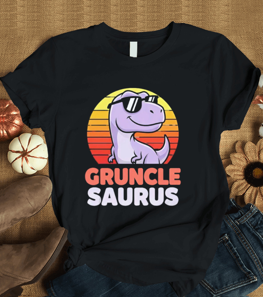 ```Gruncle Saurus Dinosaur With Sunglasses Retro Style``` T-Shirt