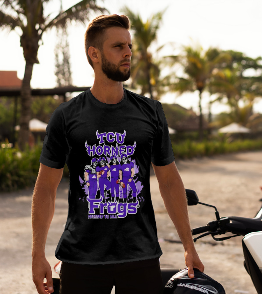 TCU Horned Frogs Dressed To Kill Football Team Purple Fan T-Shirt
