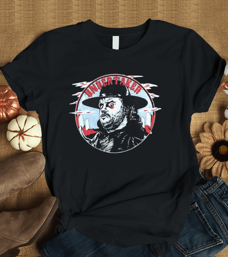 The Undertaker WWE Vintage Tombstone And Hat Iconic Image T-Shirt