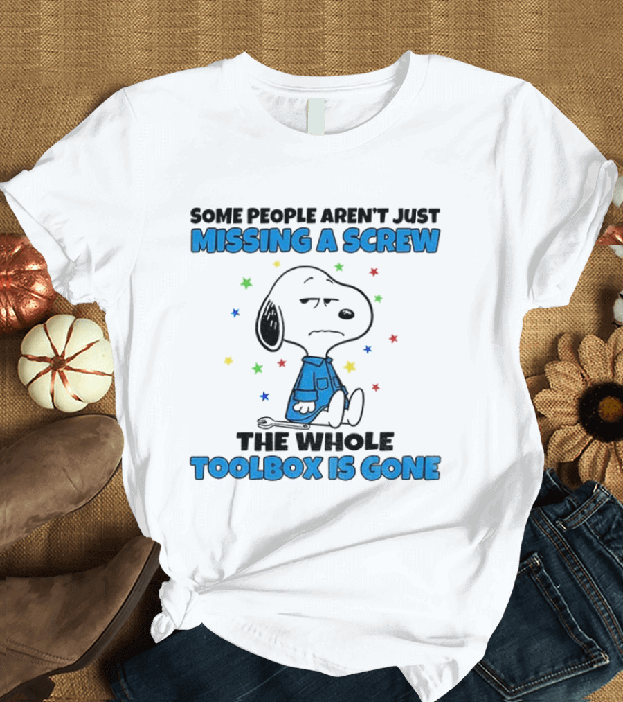 Snoopy Missing A Screw Toolbox Is Gone Stars T-Shirt