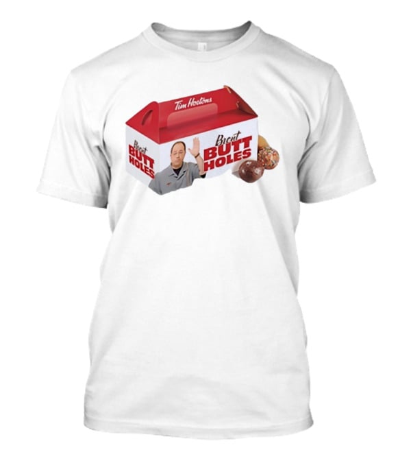 Tim Hortons Brent Butt Holes Box With Donuts T-Shirt