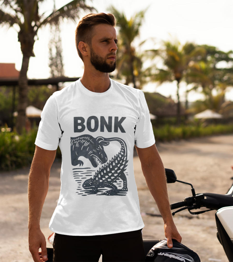 Late Cretaceous Dinosaur Bonk Scene With Spinosaurus And Ankylosaurus T-Shirt