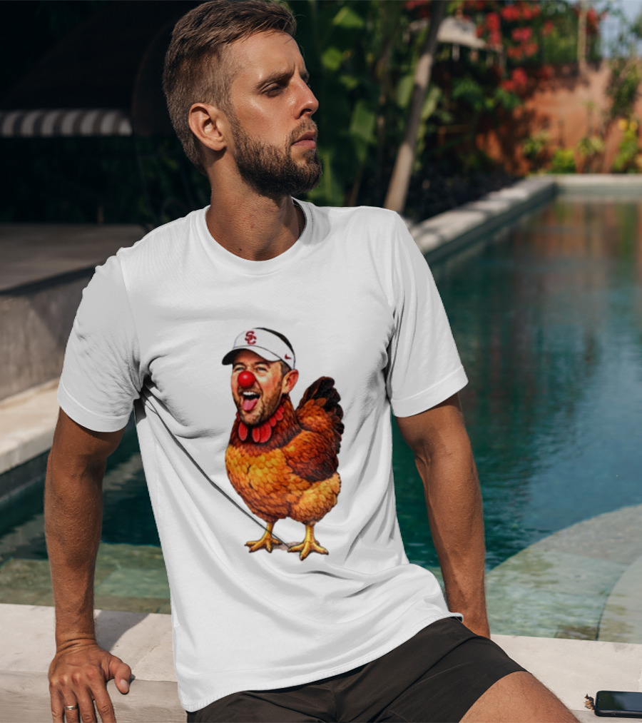 USC Coach Lincoln Riley Chicken Parody With Red Nose Clown Face T-Shirt