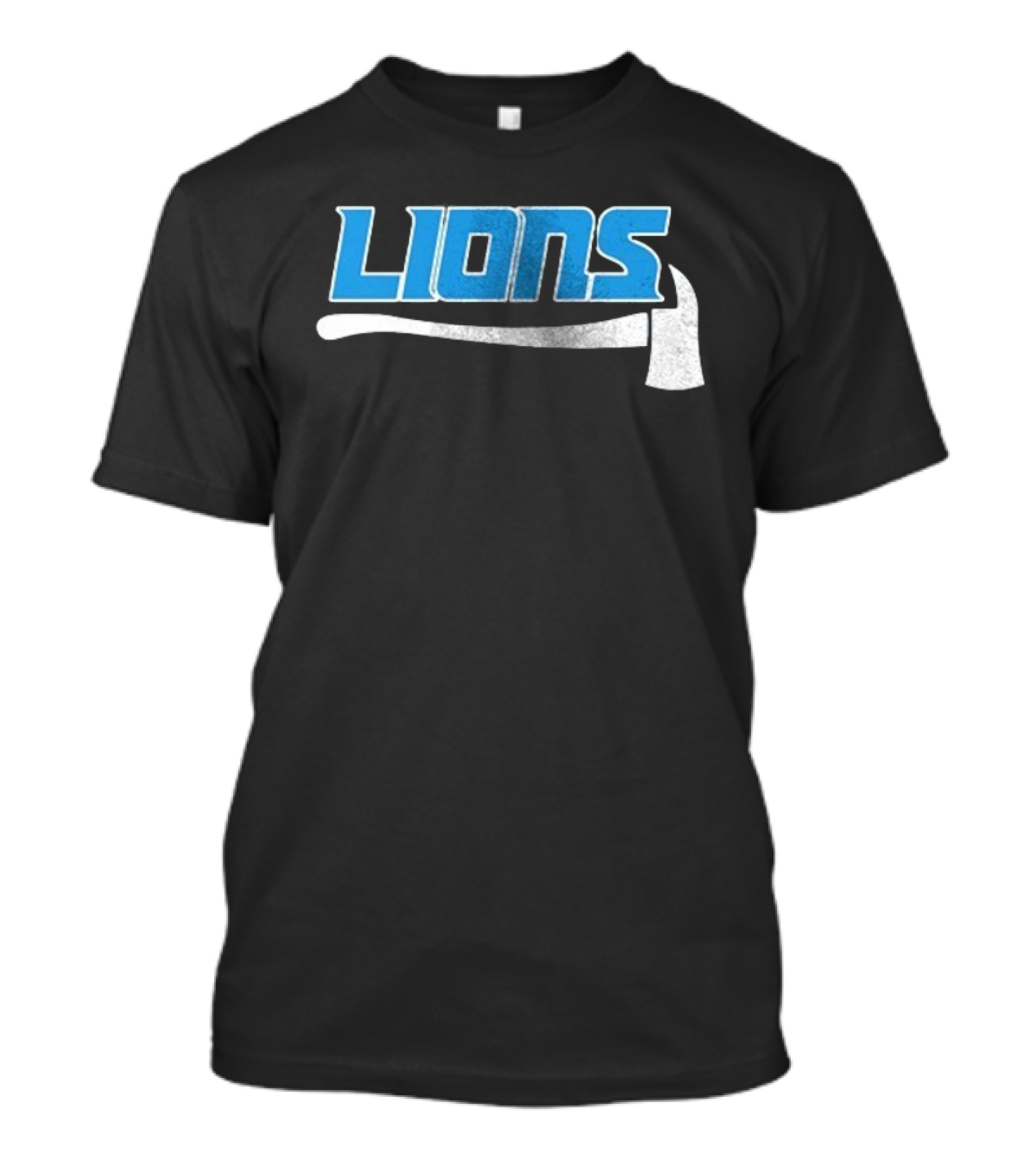 Detroit Lions Firefighter Appreciation Axe And Blue Lions T-Shirt