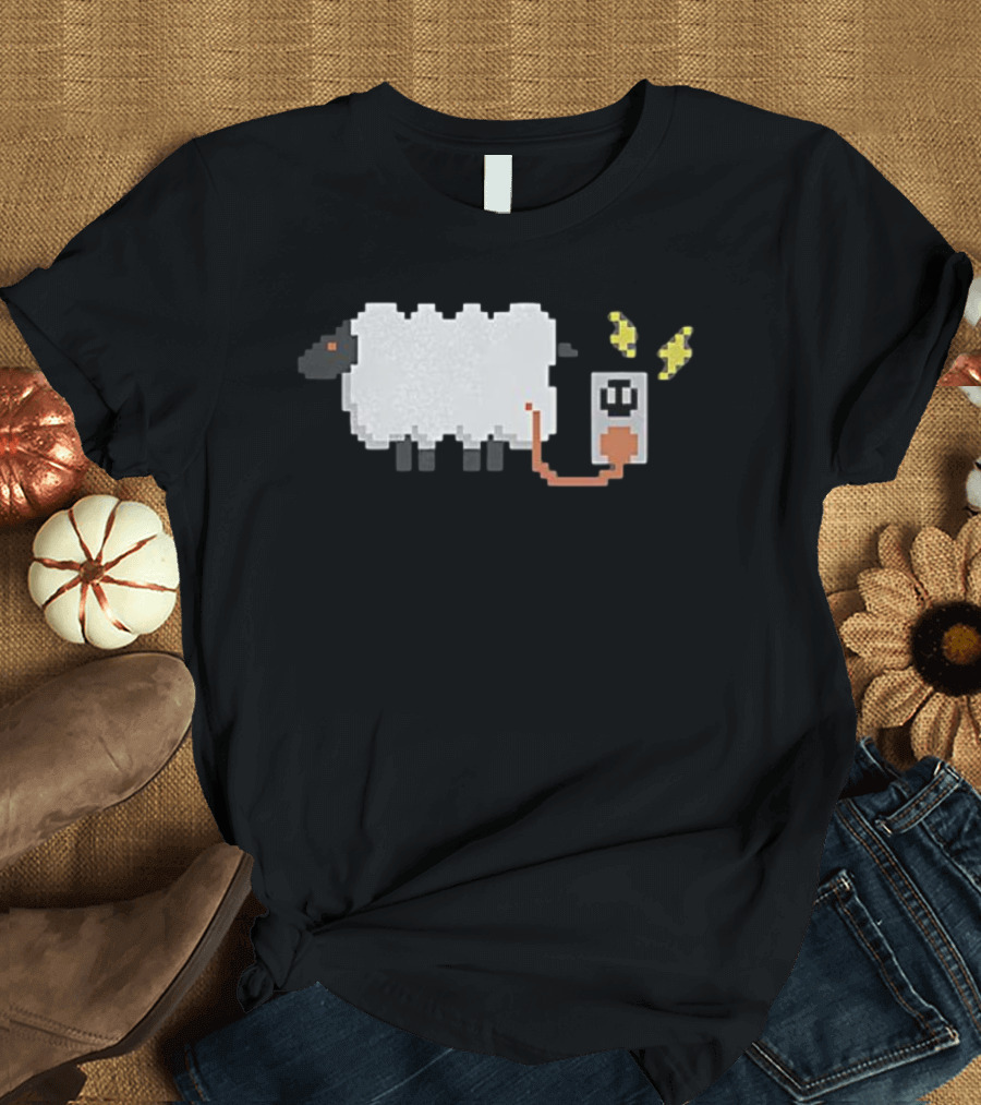 Pixel Art Electric Sheep Plugging In Wil Wheaton T-Shirt