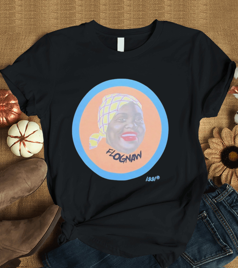 Golf Wang Flognaw Portrait Yellow Scarf Oval Blue Border T-Shirt