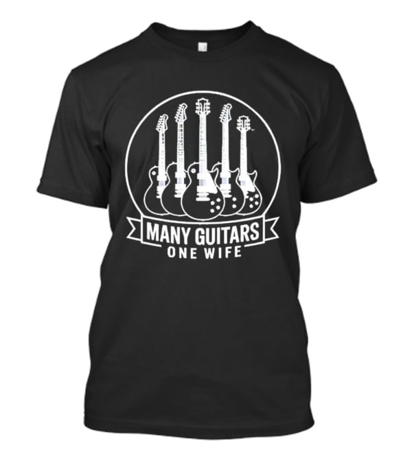 Many Guitars One Wife Circular Frame T-Shirt
