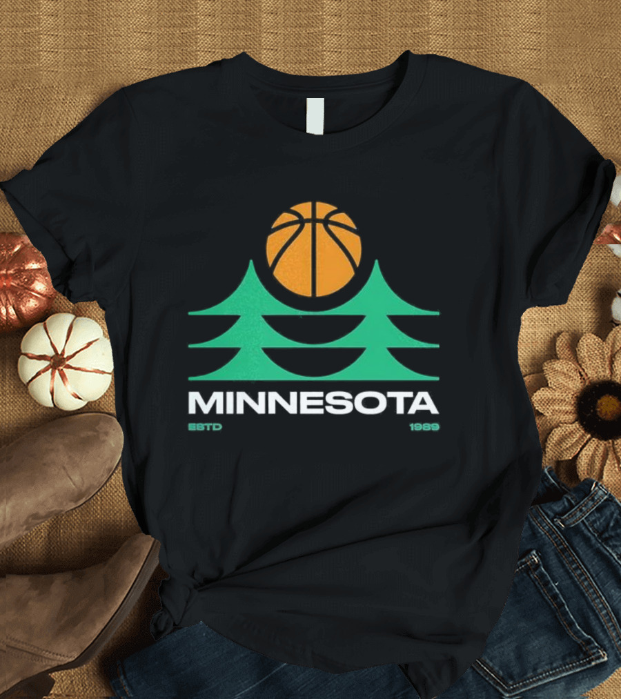 Minnesota Timberwolves Basketball Pine Trees Estd 1989 T-Shirt