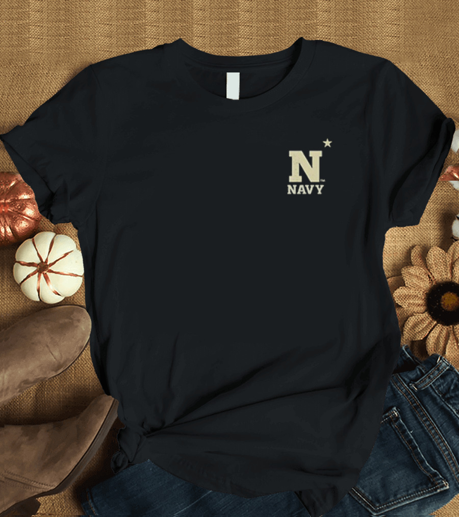 Navy Midshipmen Happy Holidays Snowy Polaroid Mascot N Star T-Shirt