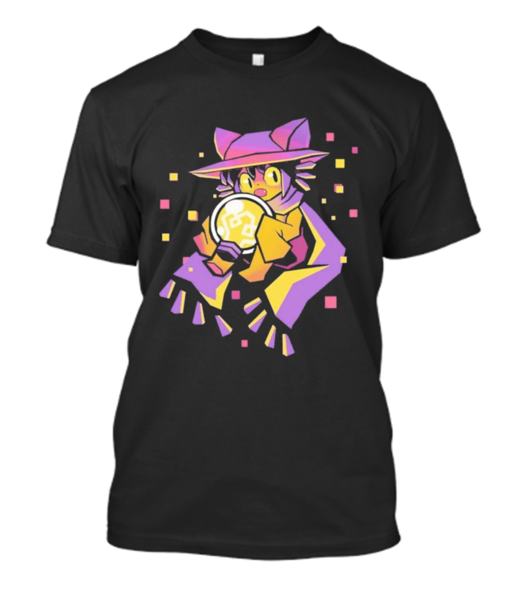 OneShot Niko Holding Lightbulb Pixel Art Purple Yellow T-Shirt