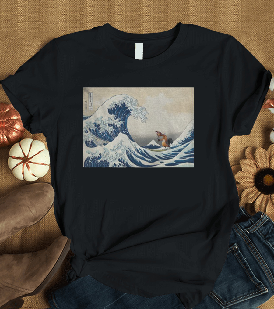 Great Wave Kanagawa Chicken Joe Meme Funny Ukiyo E T-Shirt