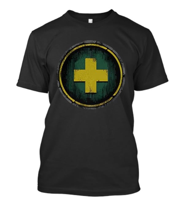 Wow Dungeon Role Heal Iconic Yellow Cross T-Shirt