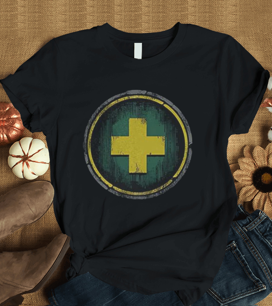 Wow Dungeon Role Heal Iconic Yellow Cross T-Shirt