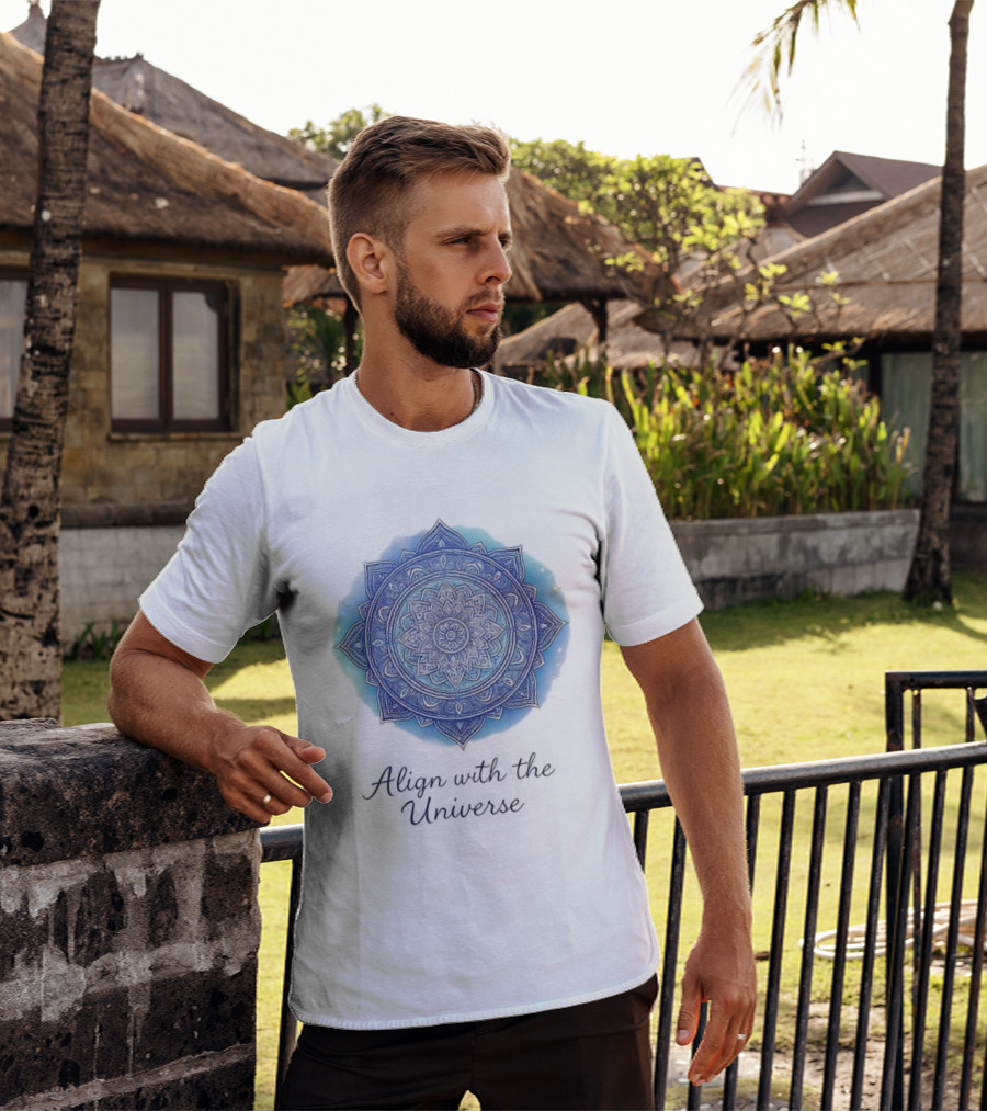 Align With The Universe Mandala Blue Celestial T-Shirt