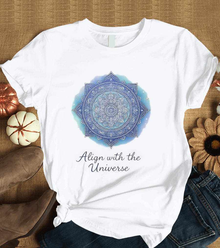 Align With The Universe Mandala Blue Celestial T-Shirt