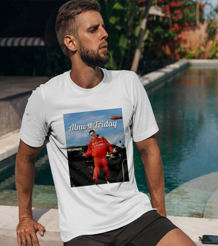 Almost Friday Marty Supreme Hollywood Hills Sky Blimp T-Shirt