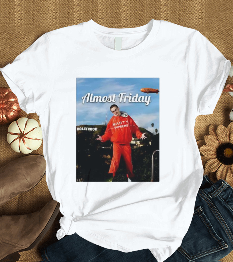 Almost Friday Marty Supreme Hollywood Hills Sky Blimp T-Shirt