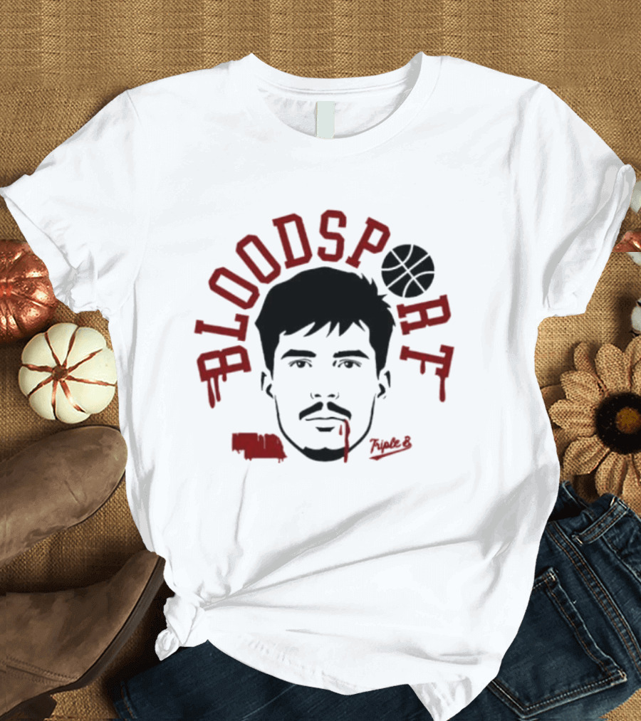 Bloodsport Basketball Player Face With Signature T-Shirt