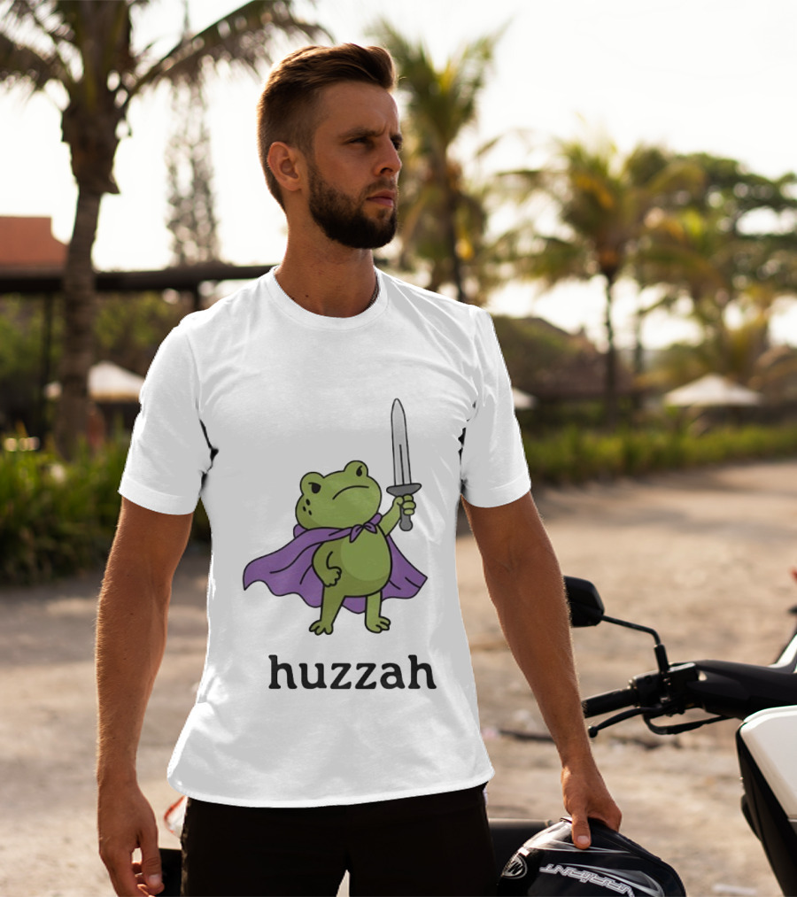 Huzzah Frog Purple Cloak Sword T-Shirt