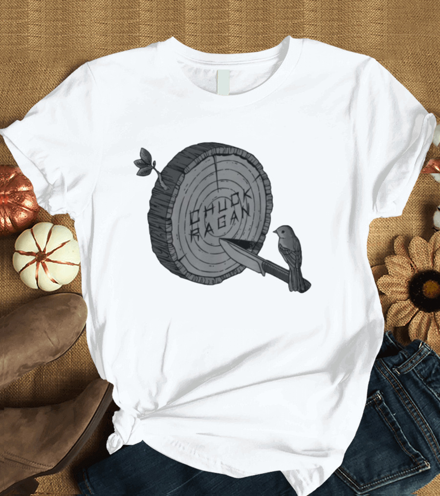 Chuck Ragan Target Practice Woodblock Bird Knife T-Shirt