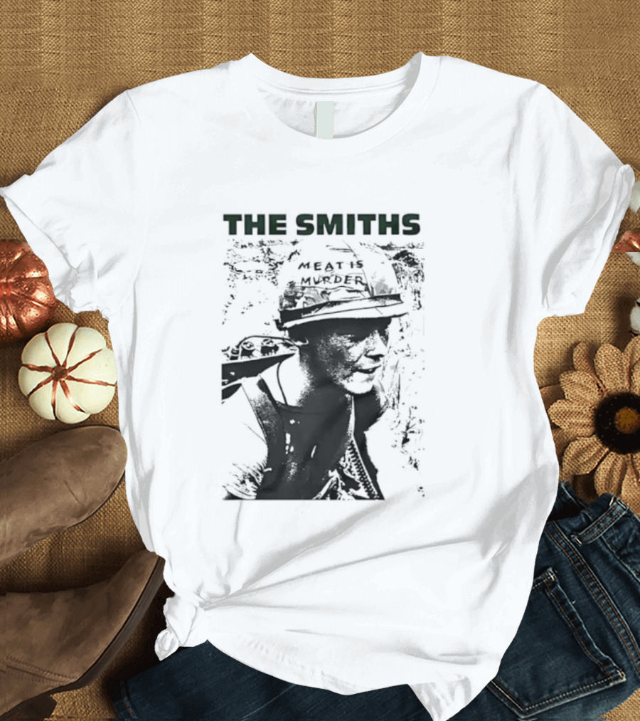 The Smiths Meat Is Murder 1985 Vietnam War Documentary Soldier Helmet T-Shirt