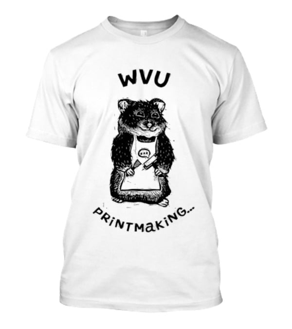 WVU Engraved Hamster Chef Printmaking T-Shirt