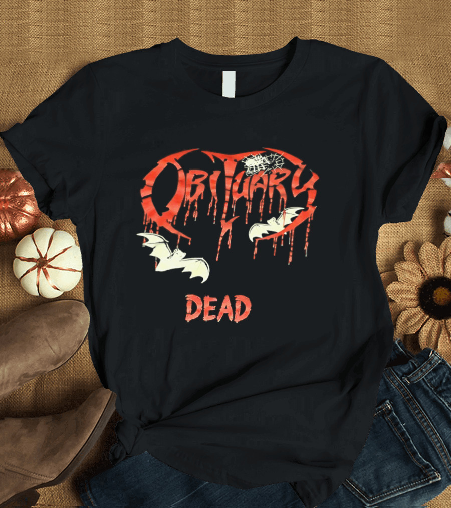Obituary Dead Dripping Blood Bats T-Shirt