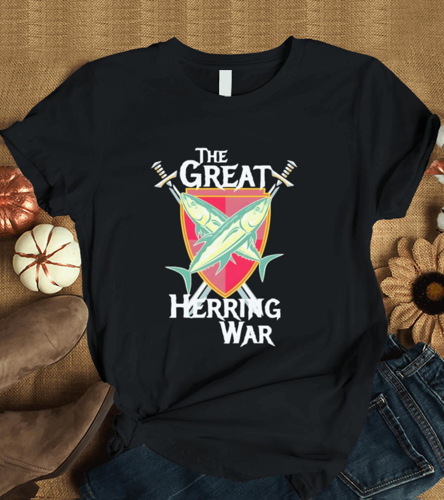 The Great Herring War Golden Girls Tribute Fishes Sword Shield T-Shirt