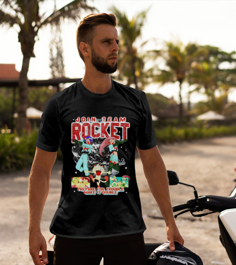 Join Team Rocket Prepare For Trouble Make It Double Pokemon T-Shirt