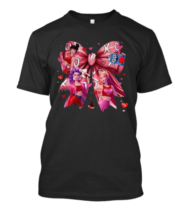 Huntrix Coquette XO Valentine's Kpop Demon Hunters Fantasy Ensemble T-Shirt