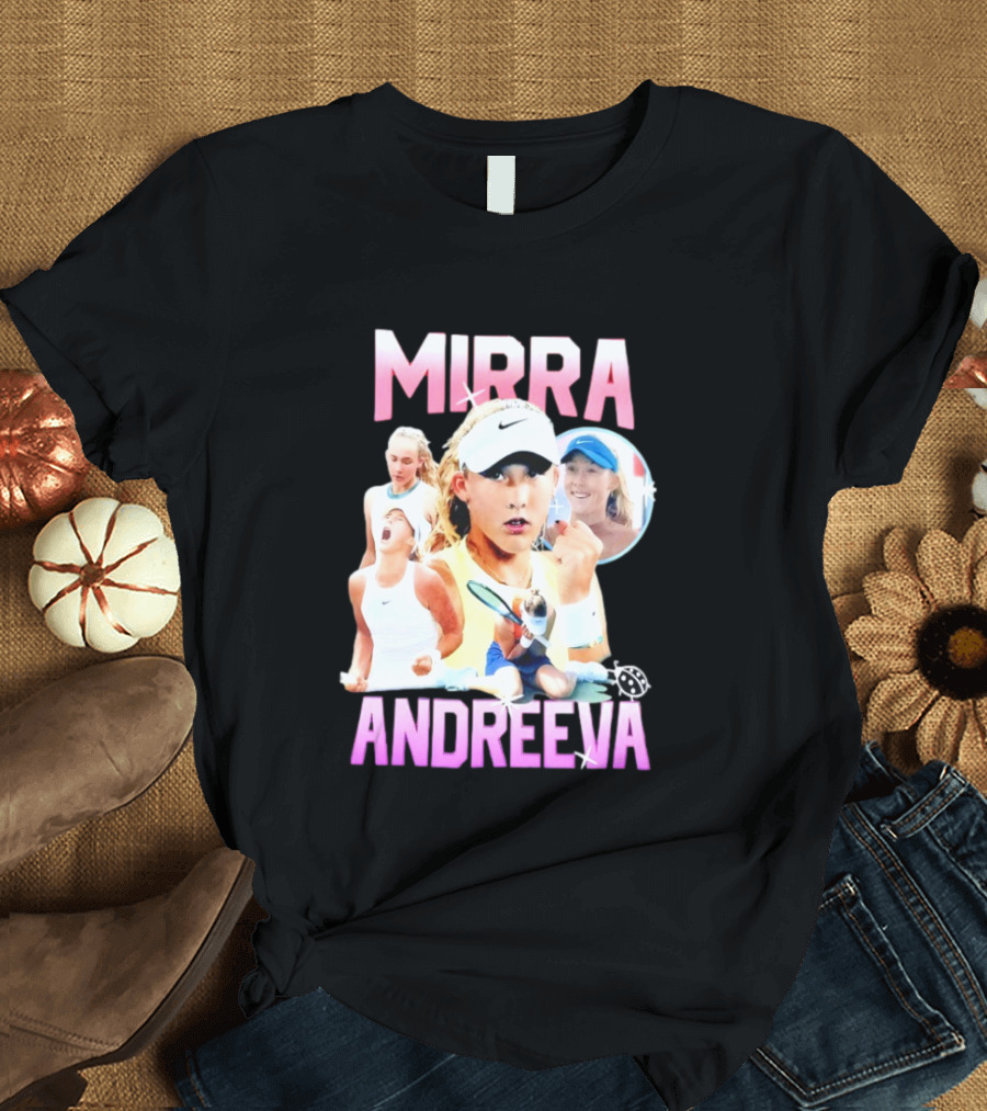 Mirra Andreeva Tennis Vintage Style Pink Athletic Sports T-Shirt