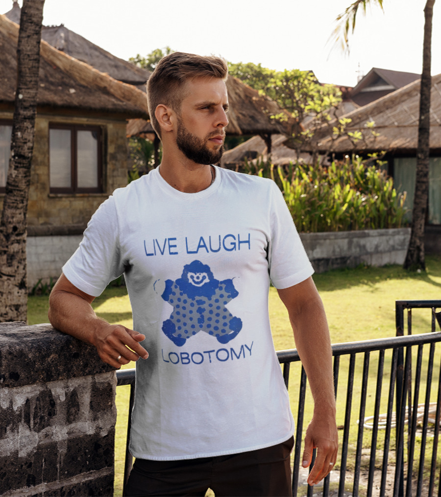 LIVE LAUGH LOBOTOMY Clown Polka Dot Humor T-Shirt