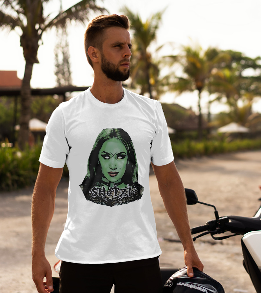 Shotzi Blackheart Green Face Horror T-Shirt