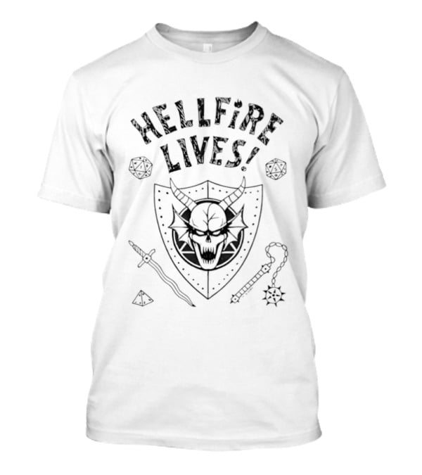 Skull Demon Shield Hellfire Lives Dice Dungeons Dragons D20 T-Shirt