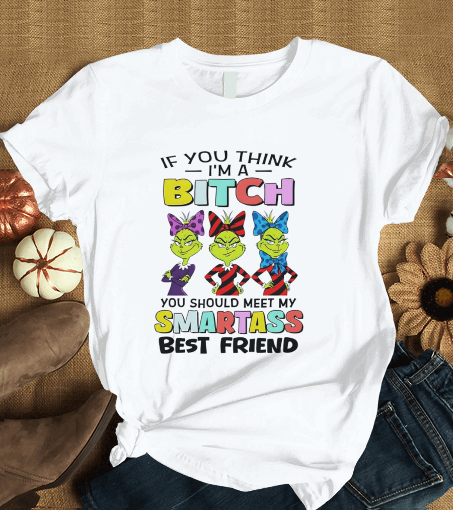 Bitch Smartass Grinch Best Friend Colorful Sassy Attitude T-Shirt