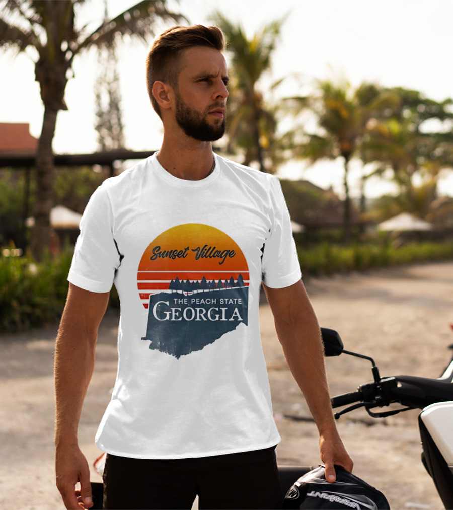 Sunset Village The Peach State Georgia T-Shirt