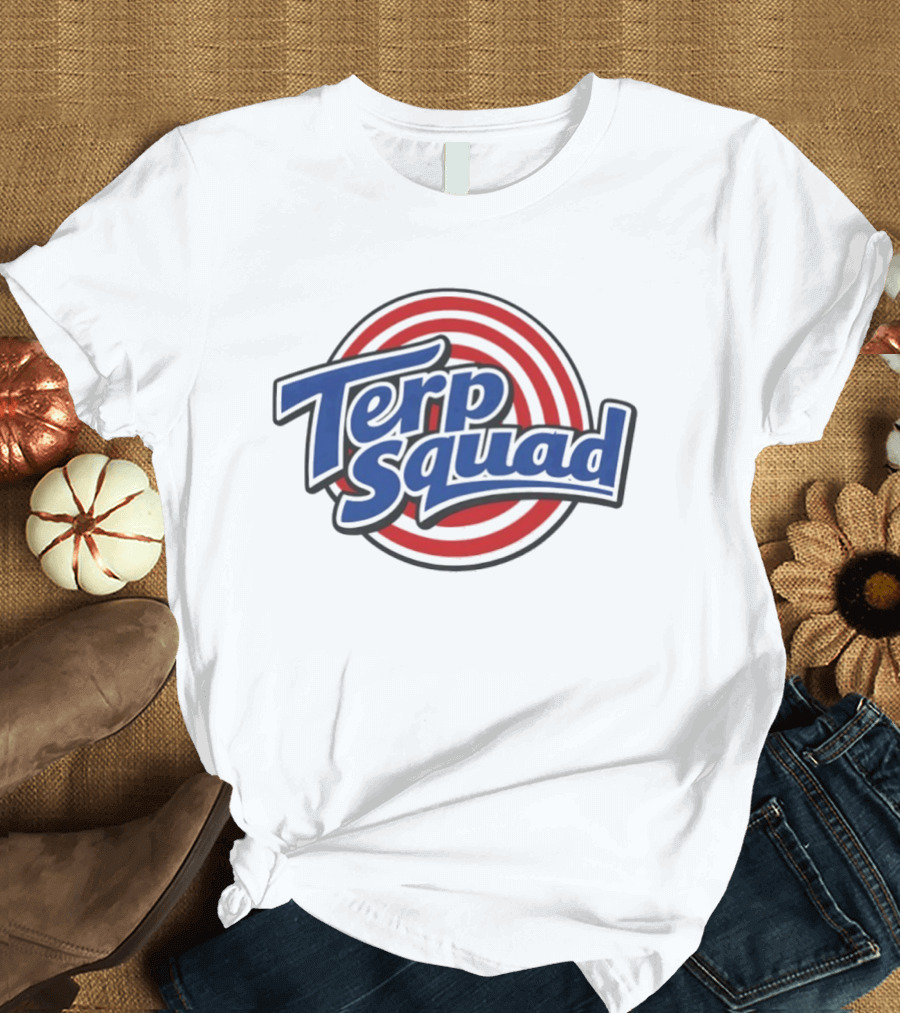 Terp Squad Looney Tunes Style Red Circular Rings T-Shirt