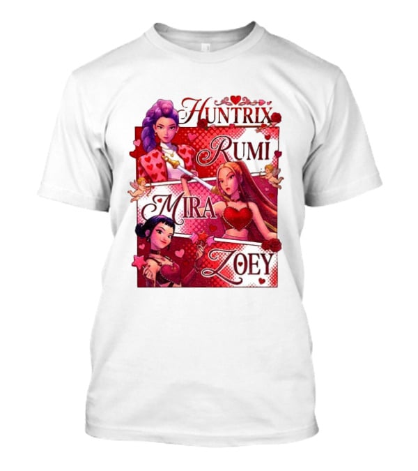 Saja Kpop Idol Huntrix Rumi Mira Zoey Valentine’s Day T-Shirt